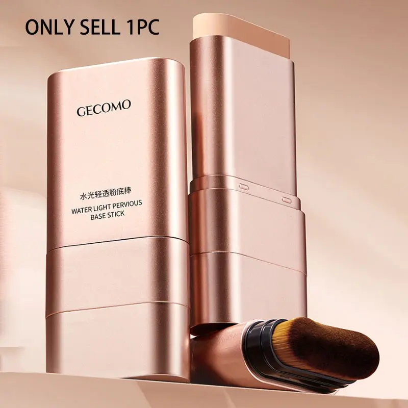 2-In-1 Waterproof Concealer Foundation Stick, Dual-Ended with Brush, Lightweight Moisturizing Hydrating, Long-Lasting Flawless Coverage, Natural Finish, All Skin Types