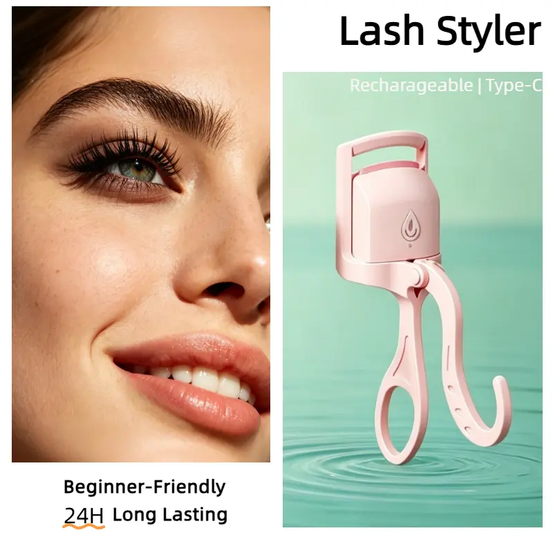 Heated Eyelash Curler, premium heated eyelash scuplting device,rechargeable heated lash curler,3D design eyelash styler Curling Lashes Curllash