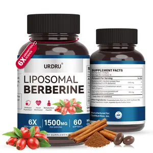 1500mg Liposomal Berberine Supplement with ceylon cinnamon & Gymnema,organic Berberine Phytosome hcl for Women/Men High absorption, Supports Metabolism, Immune, Heart Health, Non-GMO Vegan 60 Softgels