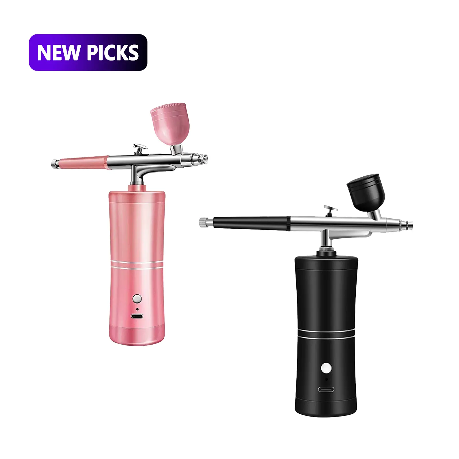 Portable Rechargeable Wireless Airbrush Tool - Cordless Fine Misting ABS Plastic Spray Gun for Beauty Users, Nail Art, DIY Projects