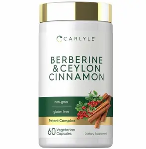 Berberine with Ceylon Cinnamon | 60 Capsules | Vegetarian, Non-GMO, Gluten Free