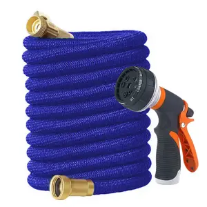 Multifunctional Telescopic Car Wash Set - With Multifunctional Nozzle - Metal Connector and Rubber Hose, Pressure Hose - Suitable for Gardening, Car Washing, Pet Bathing, Lawn Watering, House Glass Cleaning - American Standard Thread