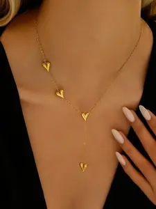 Stainless Steel Heart Tassel Necklace for Women, Elegant Daily Wear Jewelry, Unique Design, Versatile Style, Perfect Gift Idea