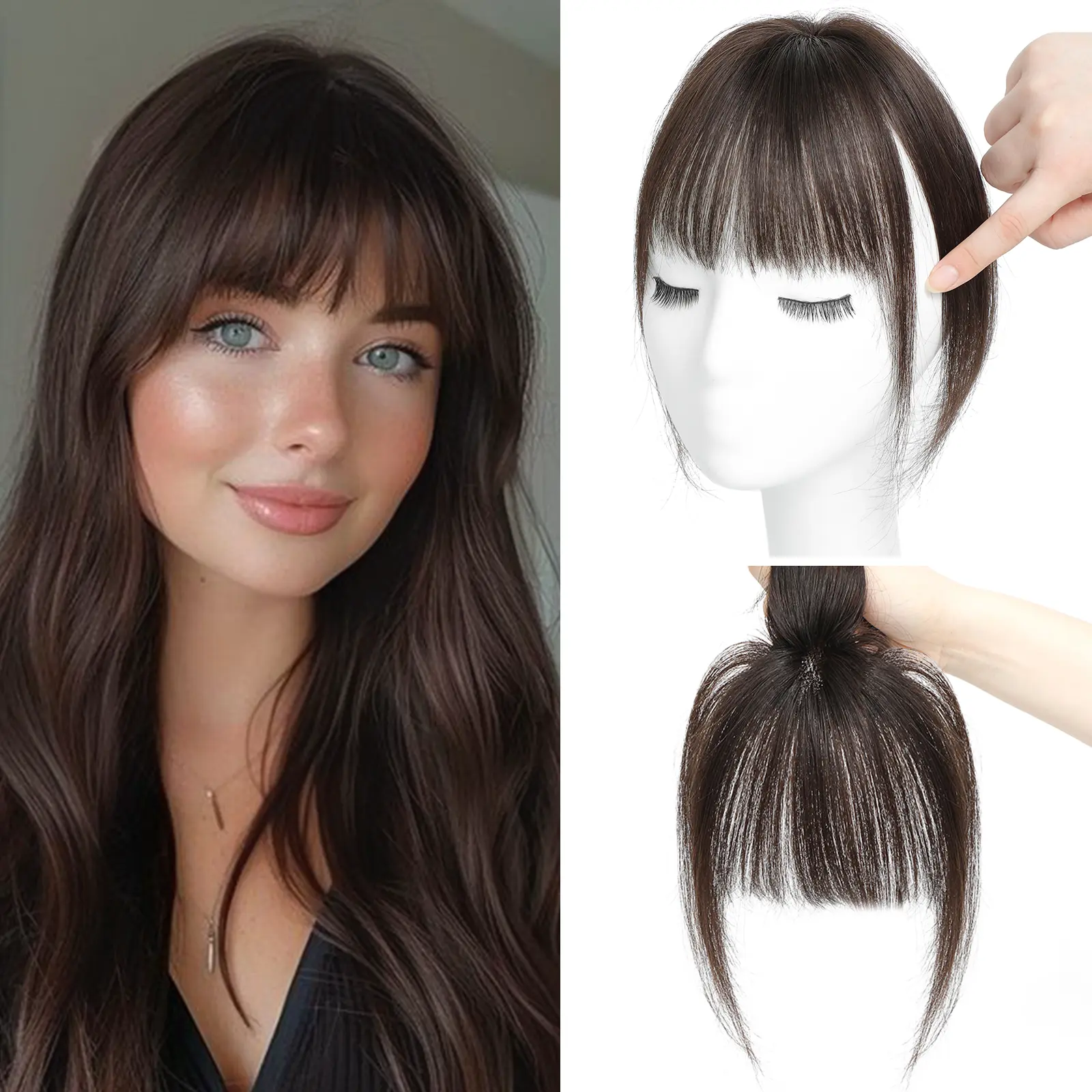8inch Clip in Bangs Real Human Hair Coverage  Easy to Use  Clips bangs for Women