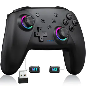 PC Controller, Wireless Controller, 1000mAh Battery, with Hall Effect Joysticks & Triggers, No Dead Zone, No Stick Drift, Controller for PC, Switch, iOS and Android, Cool Dynamic Light