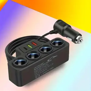 120W 4 Port USB Charging Socket Cigarette Lighter Splitter Quick Charge 12V 24V 3.0 Phone and iPad Car Charger Adapter for Travel