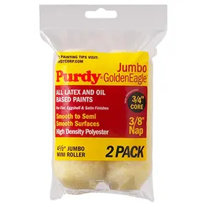 212 MAIN Purdy 140624022 Golden Eagle Jumbo Mini Roller Cover, 4.5x0.38 in, 2-Pack, Compatible with All Jumbo Mini Frames & All Latex and Oil Based Paints