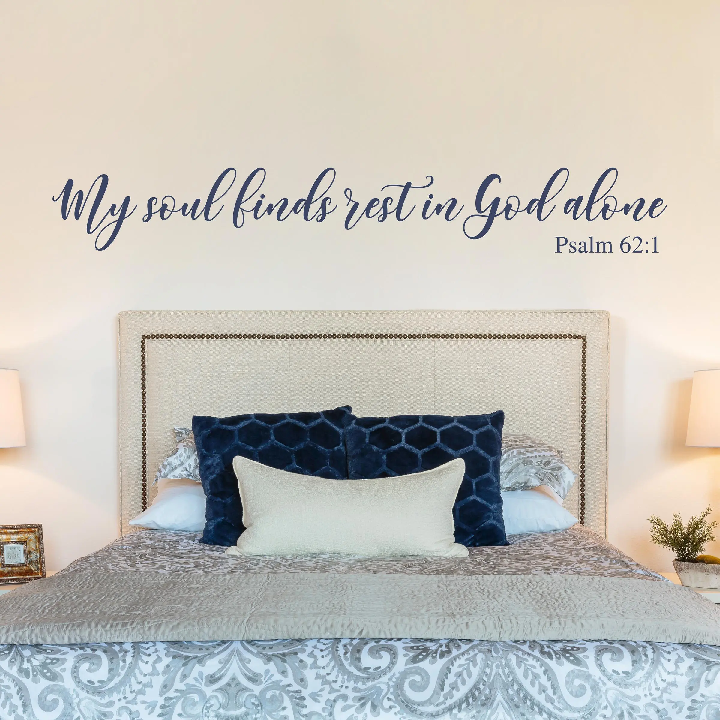 My Soul finds Rest in God alone Wall Decal | Christian Decor | Psalm 62:1