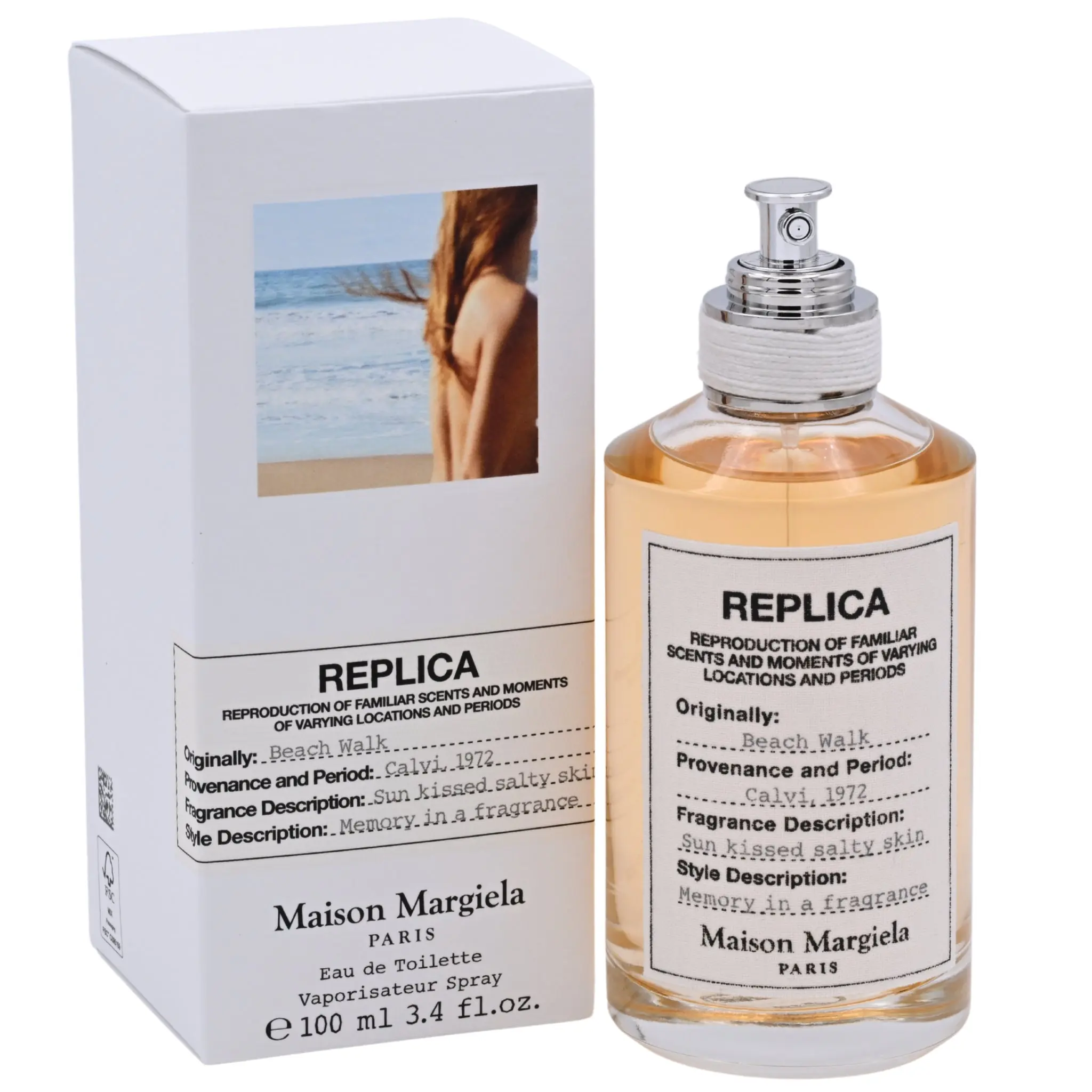 Maison Margiela Replica Beach Walk Eau de Toilette Spray, Aromatic Floral Fragrances for Women with Coconut Milk, Signature Scent for Everyday Wear, 3.4 fl oz, Aromatic Floral-Citrus Woody Blend, Carefree Spirit