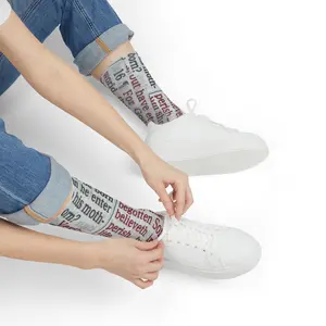 Bible Verse Text Crew Socks | Scripture Print Socks