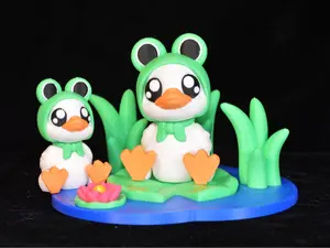 3D Print - 2 Flexi Frog-Ducks with 1 Pond