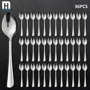 Stainless Steel 36pcs Silverware Set of 36 Pieces TeaSpoons, Flatware Service, Dishwasher Safe - Windsor Tableware Set Cutlery Steak Sturdy Aesthetic