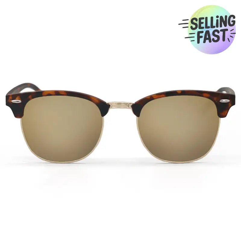 The Masters - Mirrored Brown - Tangle Free Clubmaster Sunglasses - Certified Shatter-Resistant Lenses - UV400 - Fro Women & Men