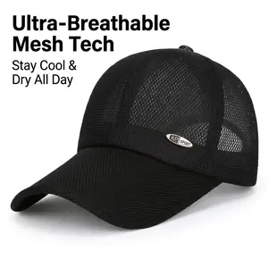 Unisex Ultra-Breathable Mesh Baseball Cap - Quick-Dry Cooling Sport Hat with UPF 50+ Sun Protection, Adjustable Lightweight Running & Outdoor Cap