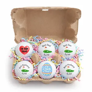Easter Golf Ball Gift Set – 6 Pack Golf Balls in Egg Carton | Funny Easter Golf Gift | Golfer Easter Basket Stuffer | Unique Golf Gift for Men Women