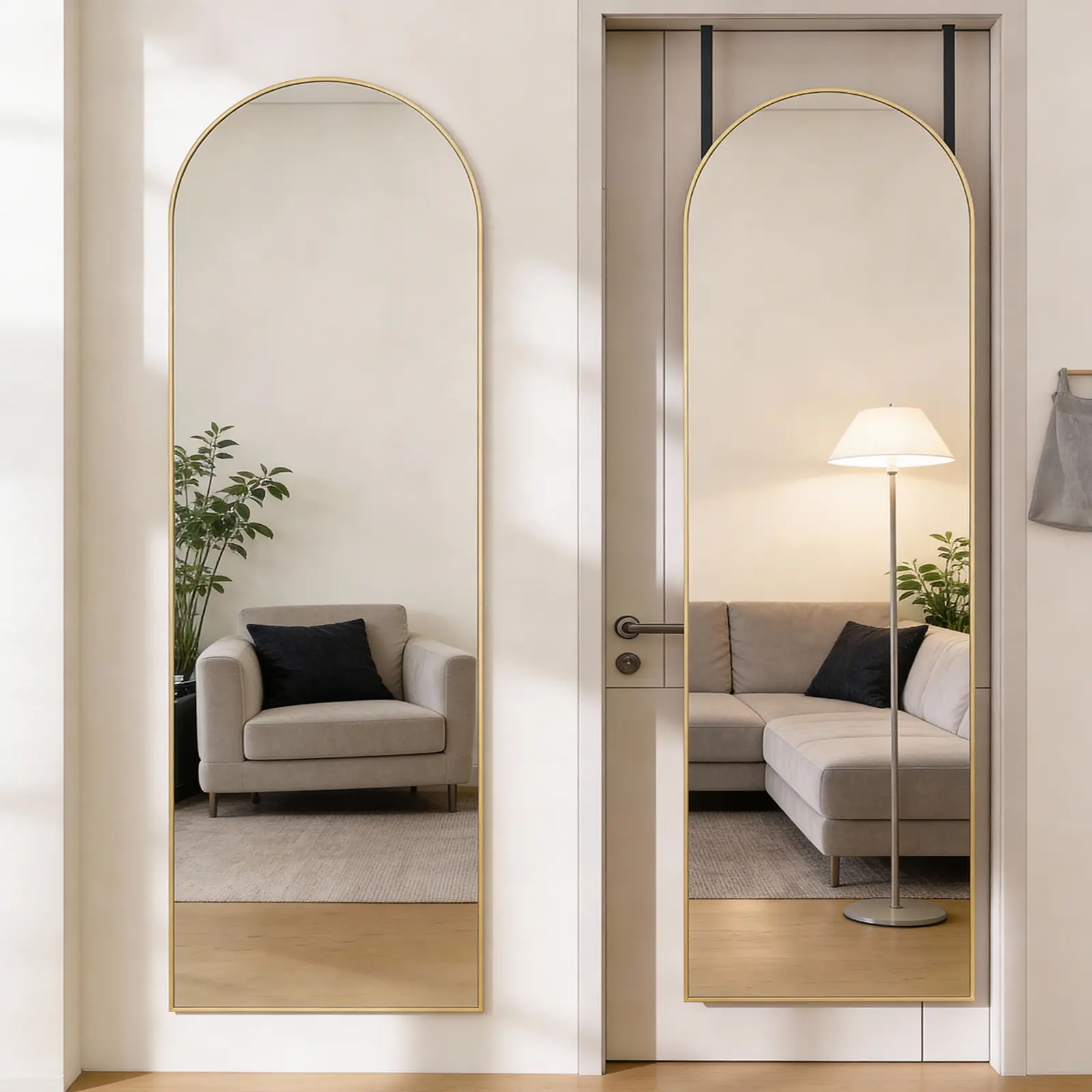 Full Length Mirror Full Body Door Hanging Wall Mounted Aluminum Alloy Frame for Bedroom Dressing Room Entryway Modern Design