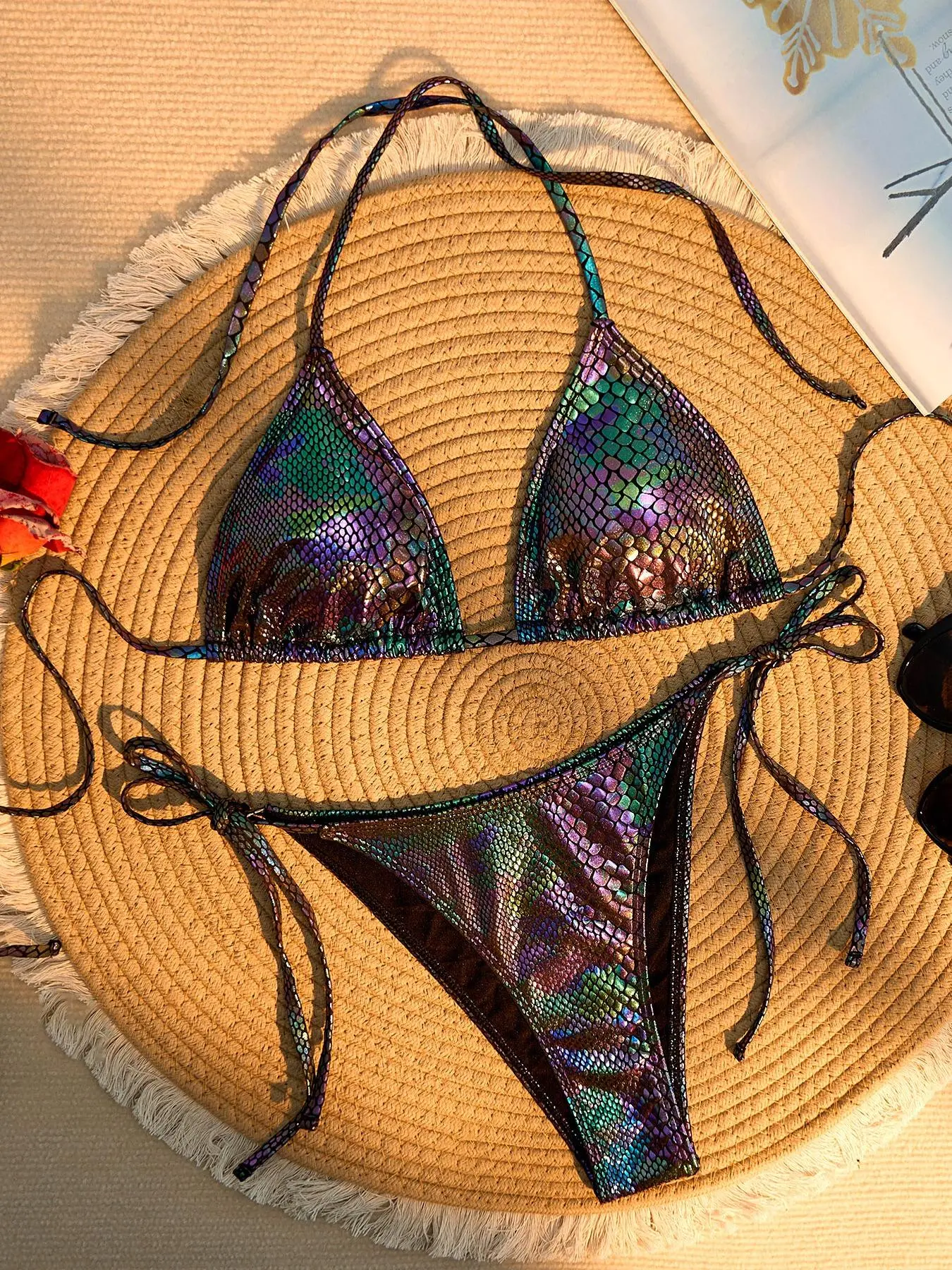 Women's Bikini Set, Casual Fashion Chic Swimsuit Set for Beach Holiday Vacation, Ladies Swimwear for All Seasons, Swimsuit Style Bikini, Adjustable Strap Bikini, Summer Fit Bikini, Bikini Beachwear