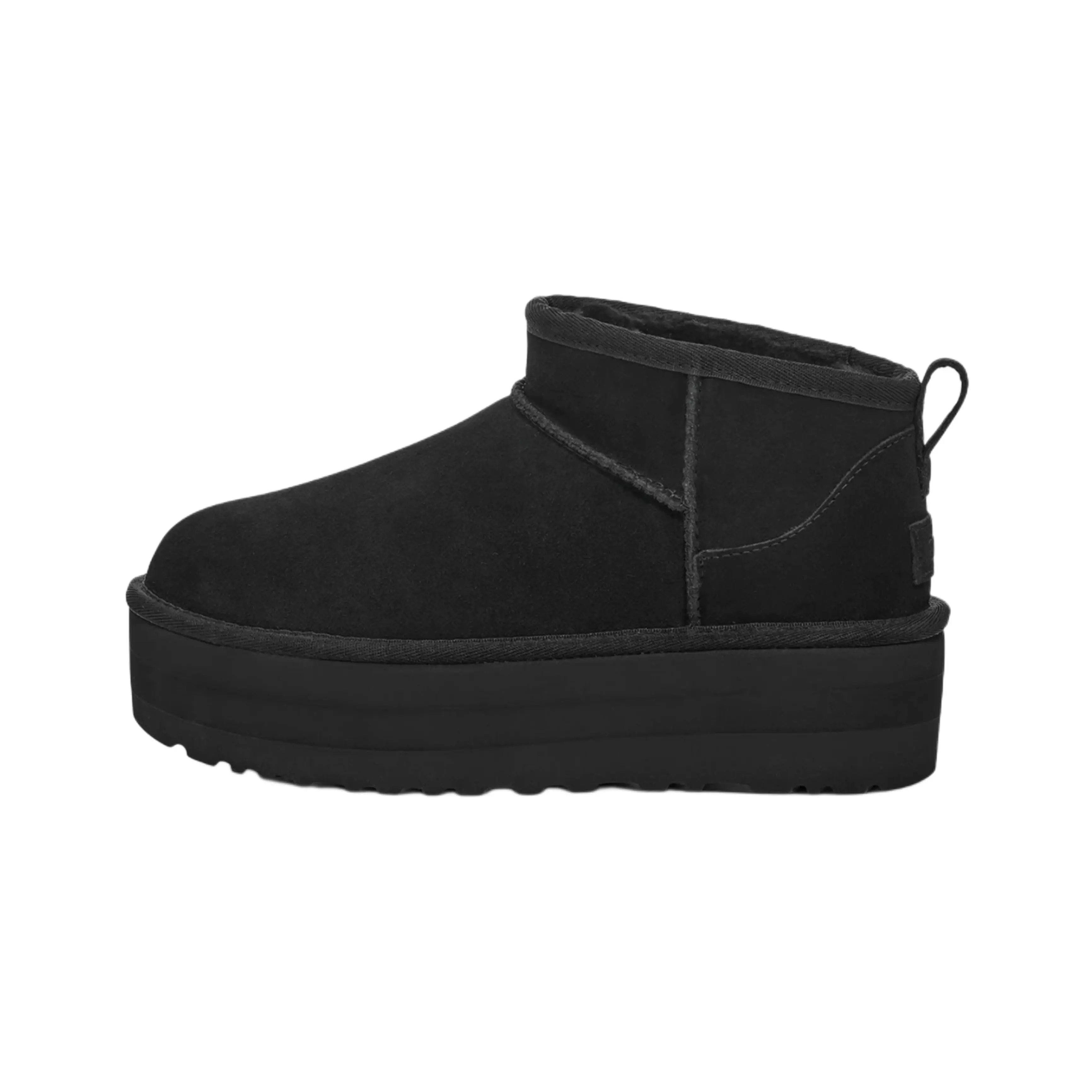UGG Classic Ultra Mini Platform Boot Black Women’s  Perfect Trendy Casual Comfort Footwear Walking Shoes Girl Fall Fashion Winter Closed, Suede, Plush