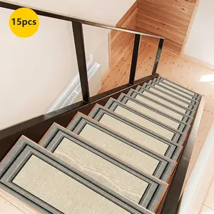 Non-Slip Stair Carpet, Step Protection Carpet, Decorative Bordered Stair Mat for Home Decoration & Bedroom Accessories - Suitable for Indoor, Outdoor Stairs & Multiple Scenarios, Washable Runner Rugs