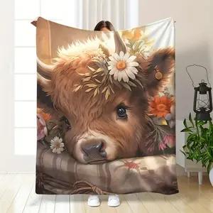 Cosy Cute Cow Print Blanket - Soft, Lightweight, Great for Bed, Camping, Living Room, Office, All-season Comfort! Duvet Blanket Father's Day Children's Day Thanksgiving holiday gifts for family and children summerwins