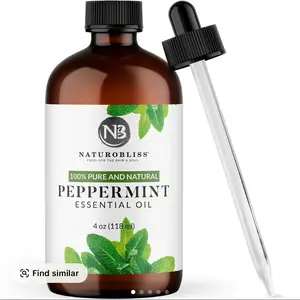 NaturoBliss Peppermint Essential Oil 4oz Premium Quality 100% Pure Natural Aromatherapy Oil for Energy Focus Headache Relief & Respiratory Health Therapeutic