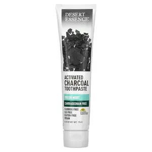 Desert Essence Activated Charcoal Toothpaste, Fresh Mint, 6.25 oz (176 g)