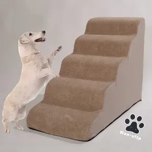 1pc Sponge Dog Stairs Paws with Non-Slip Bottom, 3/4/5 Steps Pet Ramp, Easy Clean Detachable Design Home for Small Medium Large Dogs and Cats