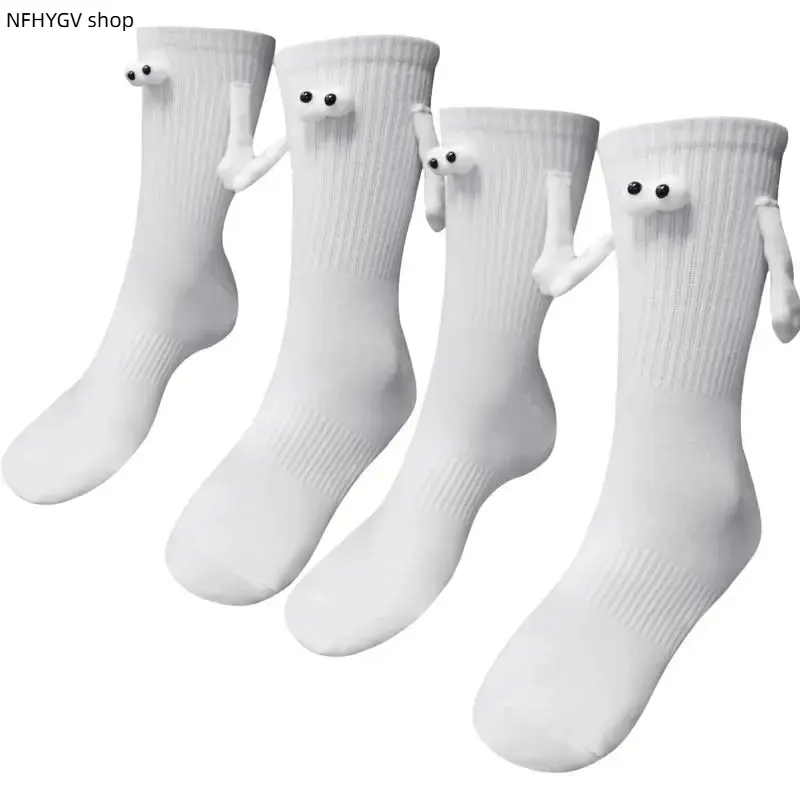 Funny Magnetic Hand Holding Socks, creative crazy novelty design suitable for kids and adults. Soft and comfortable to wear, unique eye-catching daily socks, fun and distinctive present, ideal choice for White Elephant gift exchange