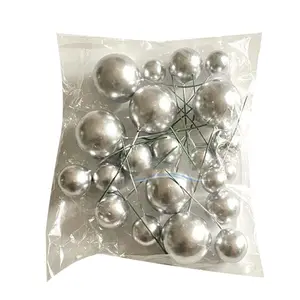 20pcs Glitter Ball Cake Topper Cupcake Toppers DIY Foam Dessert Insert