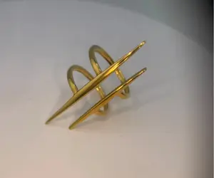 18k Gold Plated adjustable ring, Geometric Item# JDRW2408001