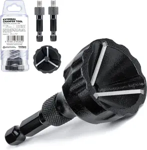 toolant Deburring External Chamfer Tool with Carbide Blades, Removing Burr Tools with Quick Release Shank