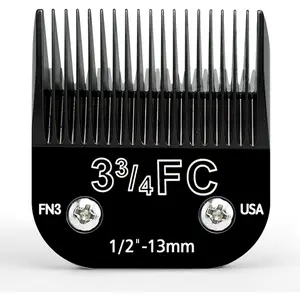 Detachable Steel Pet Dog Grooming Clipper Blades, Size-3 3/4FC, Compatible with 1/2"(13mm) Cut Length, Compatible with A5, fit for KM Series Clippers, Stainless Steel Blade