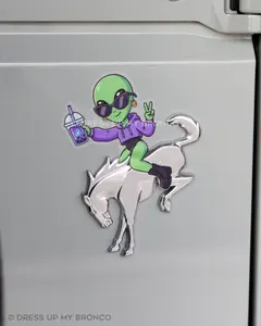 👽🧋 Cosmic Boba Babe — Bronco Emblem Vinyl Decal (Out-of-This-World Edition)