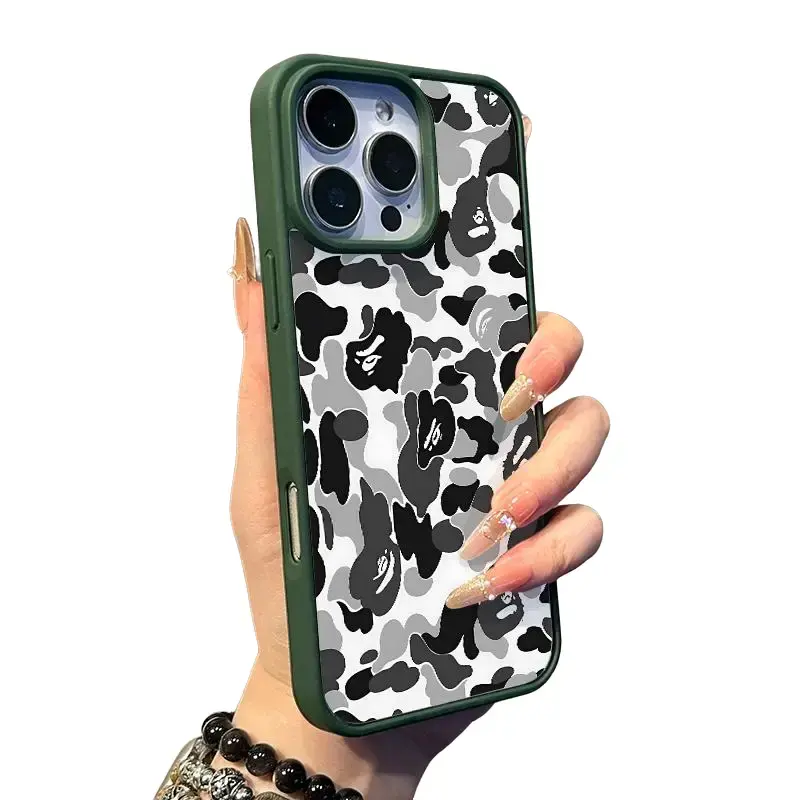 Chic Magnetic Case for iPhone11/12/13/14/15/16/promax Bape Camo Pattern MagSafe Ready, Anti-Slip, Ultra Thin |   Aesthetic Touch for Daily Use