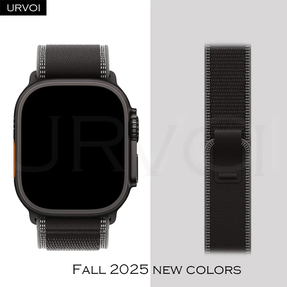 URVOI Trail loop Band for Apple Watch Ultra 3 2 1 series 11 10 9 SE Nylon Weave strap for iWatch lightweight pull tab closure Smartwatch Strap 49mm Smart Watch Straps Smartwatch Accessories