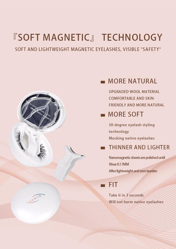 YANJIE. Soft Magnetic Eyelashes Cosmetic EyeLash Extension with Applicator No Glue & Eyeiner Needed Reusable Makeup Eyelashes