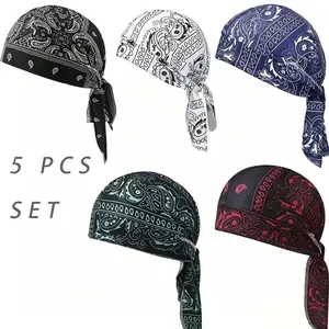 Cooling Headscarf Cap Set, Motorcycle Pirate Head Wrap Safety Helmet Liner, Elastic Fit Hand Washable Multifunctional Outdoor Headwear for Athletes & Outdoor Enthusiasts