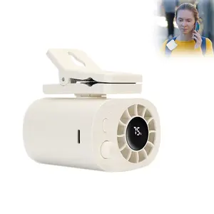Portable Car LCD Clip Fan 360° Rotatable 100 Speed Wind 12V USB Rechargeable 1800mAh Electric Fan Low Noise Mini Fan Clamp Anywhere