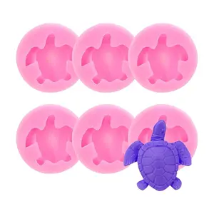 6-Pack Turtle Silicone Clay Mold, 3D DIY Decoration Mold, Handmade Craft Tool, Cute Ocean Animal DIY Decorative Tool