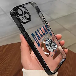 A Phone Case Featuring a Dallas Football Theme, Designed with a Helmet And Football Motif, Compatible with Iphone Models 16, 15, 14, 13, 12, And 11 Pro. Crafted from TPU Material for Durability, It'S Perfect for Fans, As a Gift, Or for Special Occasions.
