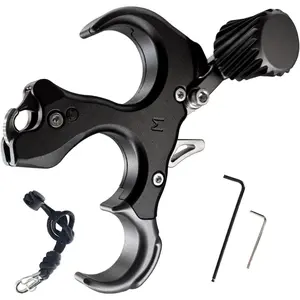 Compound Bow Aid Releaser with Wrist Straps and Adjustment Tool,Archery Release Aids with 3 Thumb Release Adjustable,Aluminum Alloy Aids.for Left and Right Handers.