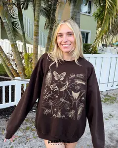 Vintage Insect Sweatshirt 90s Aesthetic Entomology Crewneck Retro Tattoo Inspired Bug Sweater Dark Cottagecore Clothes Goblincore Clothing