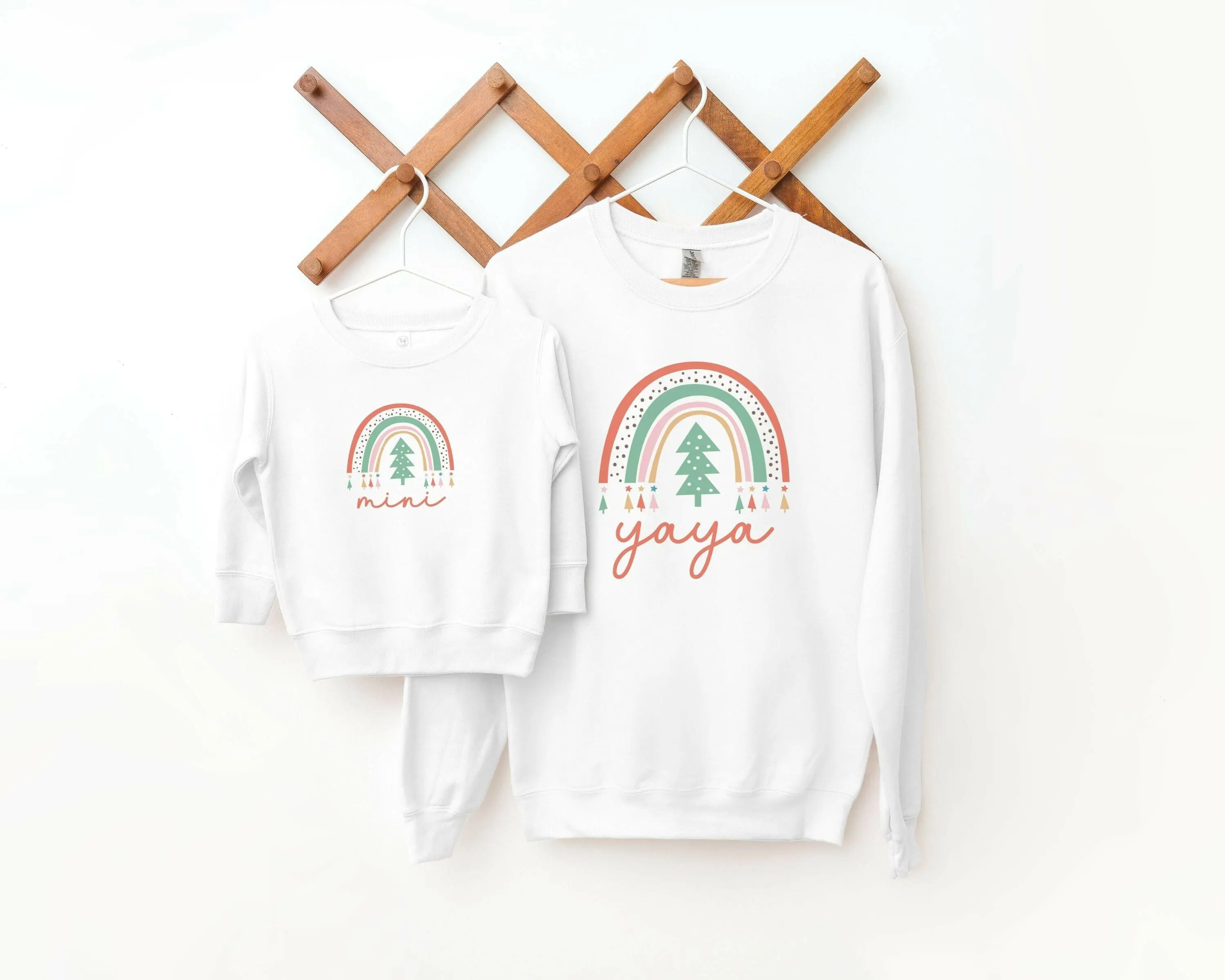 Christmas Rainbow Yaya and Mini Matching Sweatshirts