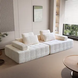 【Summerwins】Oversized Corduroy Cloud Sofa | Modular Sectional Sofa | Vacuum Compressed | Pet Friendly Cloud Sofa | Fits Living Room Apartment | Free Gifts | 2 Pickages Shopping,sofas living room. boneless couch.Cozy Comfy Loveseat. cloud couch.
