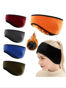 Winter Fleece Ear Warmer Headband, Soft Skin-Friendly Elastic Design, Windproof Cold Weather Outdoor Sports, Suitable for Skiing Running Cycling, Accessories, Training Headband, Workout Headband