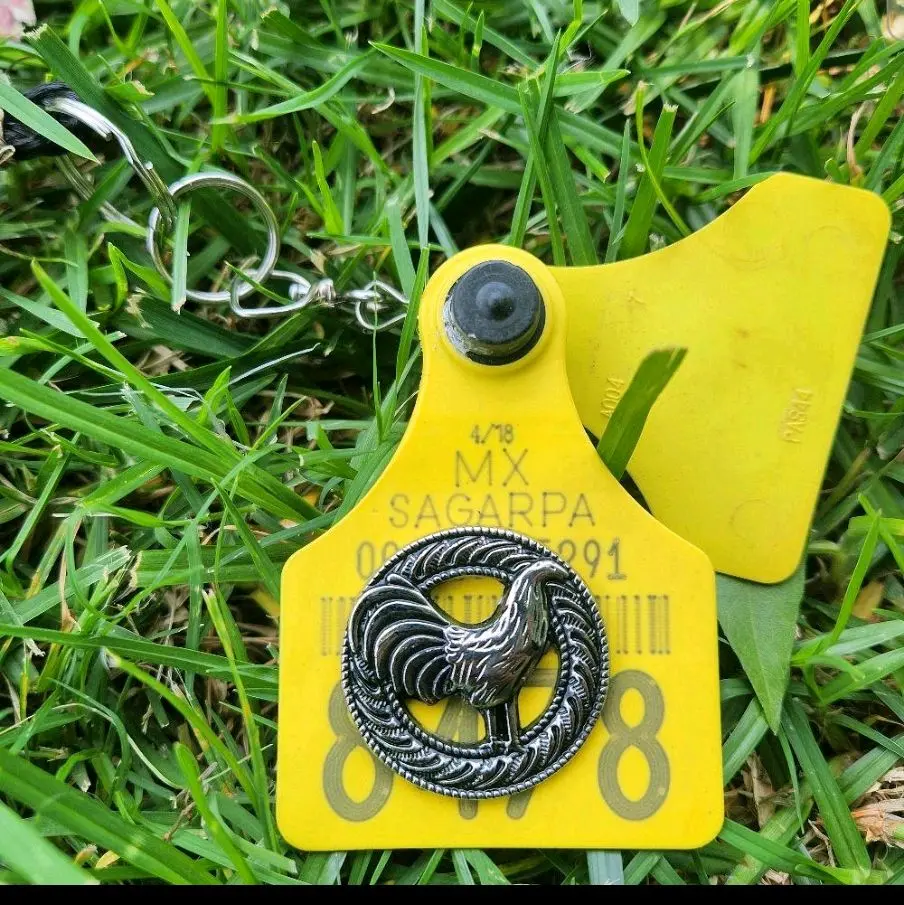 Rooster cattle ear tag