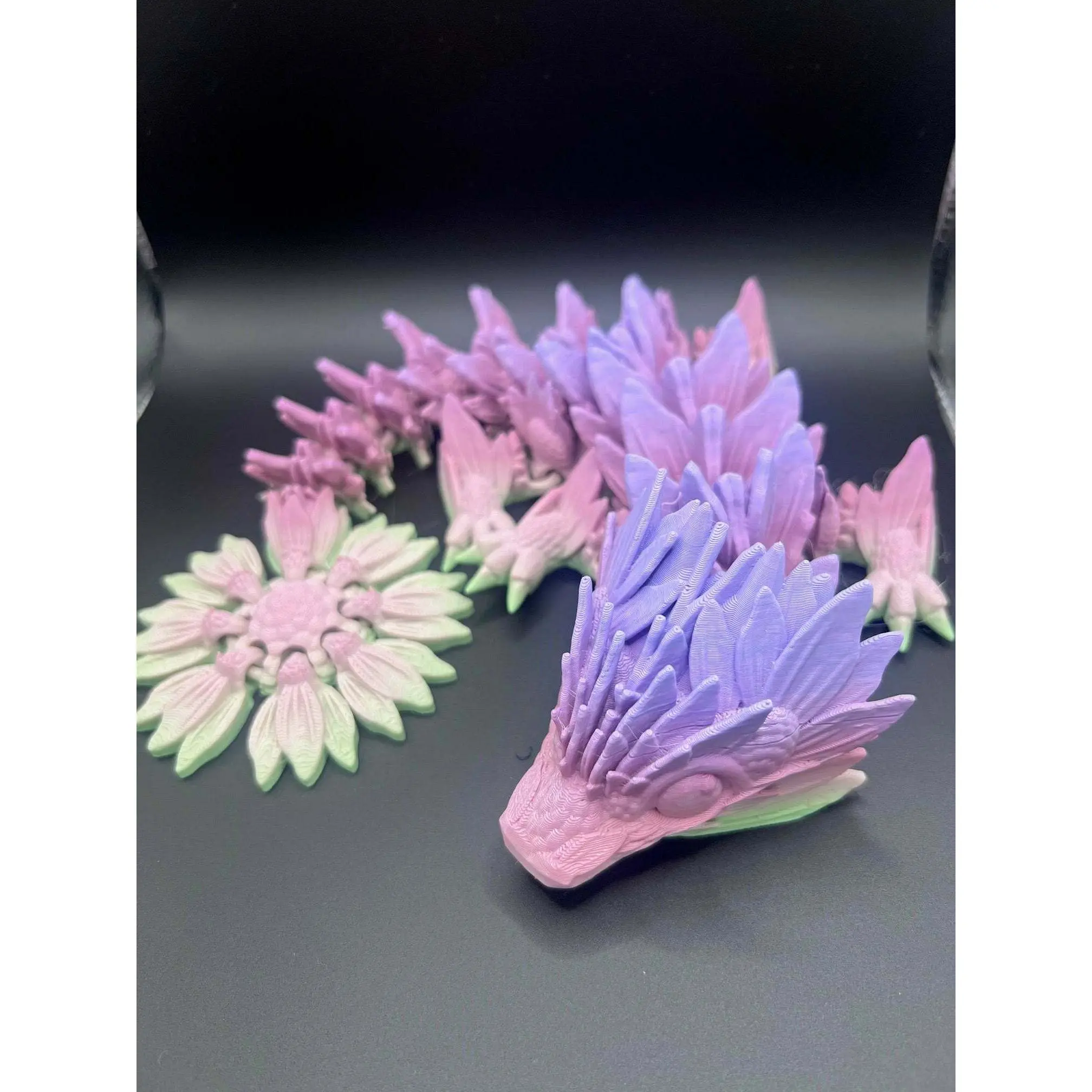 Diamond State 3D Sunflower Dragon - Multicolor Articulating Fantasy Collectible