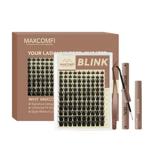 MaxComfi Manga Lash Clusters - Spike Blink Style Anime False Eyelashes, Makeup Eyelash Extensions, Waterproof, Super Soft, Thin Band, Lightweight, Long-Lasting Natural Daily Volume, Beginner-Friendly DIY for Flawless Summervibes Look