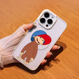 Curious George Cartoon Character Phone Case for iPhone 11-16/16E/Mini, Lightweight Feel & MagSafe Compatible