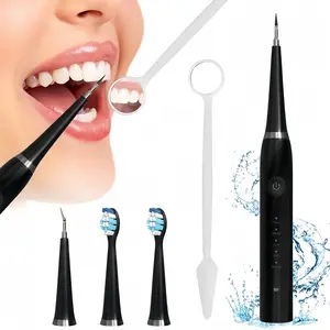 2-in-1 Electric Teeth Cleaner & Tartar Remover, IPX7 Waterproof Dental Scaler with 3 Cleaning Heads, USB Rechargeable for Deep Plaque Removal